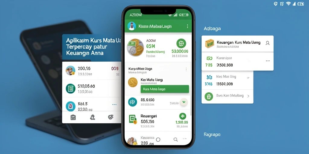 Antarmuka A200M menampilkan nilai tukar mata uang dengan jelas dan informatif.