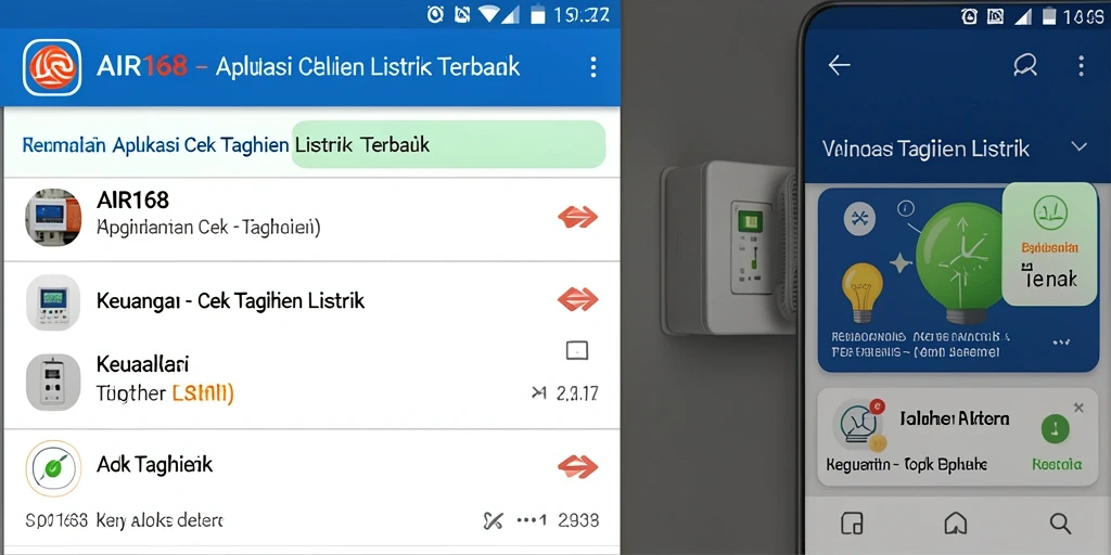 Tampilan utama aplikasi AIR168 untuk cek tagihan listrik.