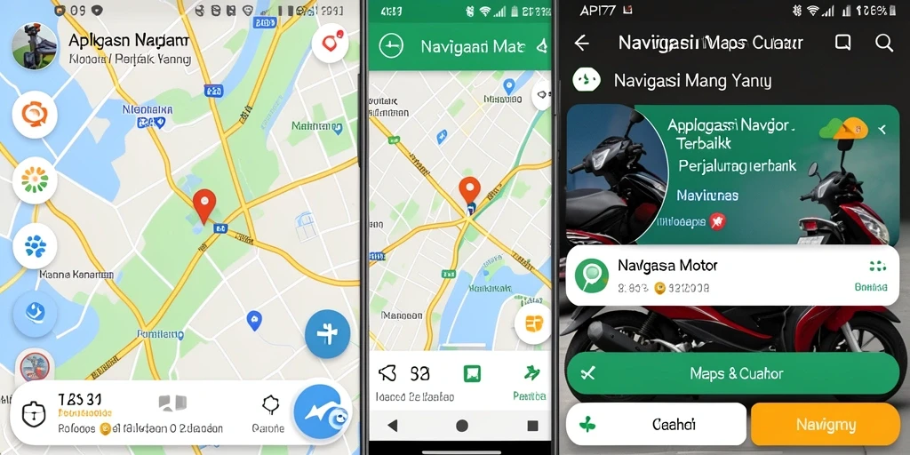 Tampilan antarmuka pengguna API77 untuk navigasi motor yang intuitif.