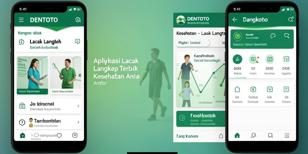 Tampilan antarmuka pengguna aplikasi DENTOTO untuk pencatatan langkah.