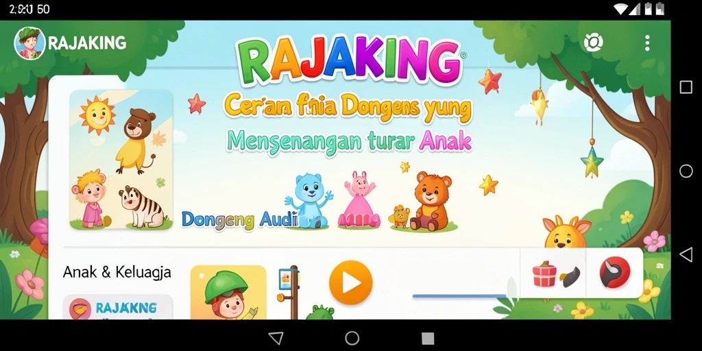 Antarmuka pengguna RAJAKING yang menarik dan interaktif.